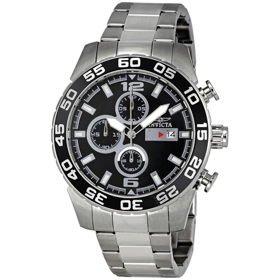 Invicta II Black Dial Chronograph Stainless Steel Men's Watch 1012 - Dawson Watches