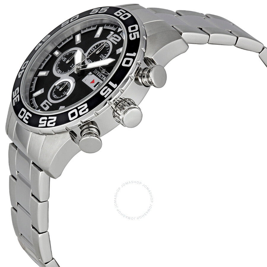 Invicta II Black Dial Chronograph Stainless Steel Men's Watch 1012 - Dawson Watches #2
