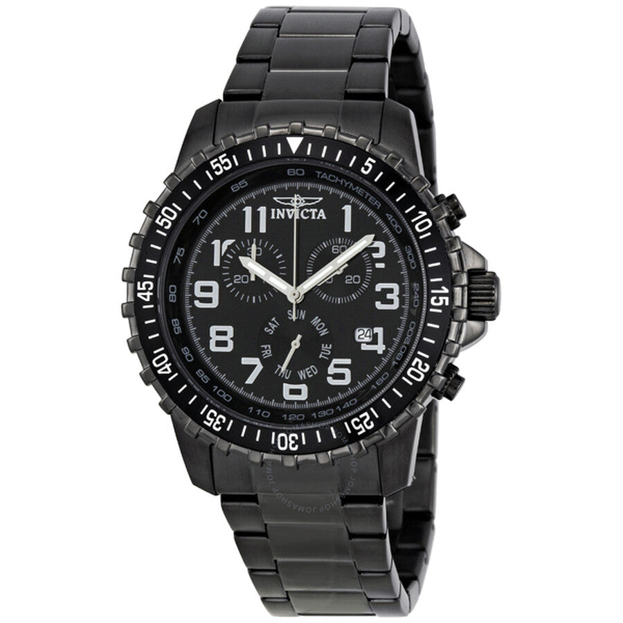 Invicta II Chronograph Black Dial Gunmetal Ion-plated Men's Watch 1328 - Dawson Watches
