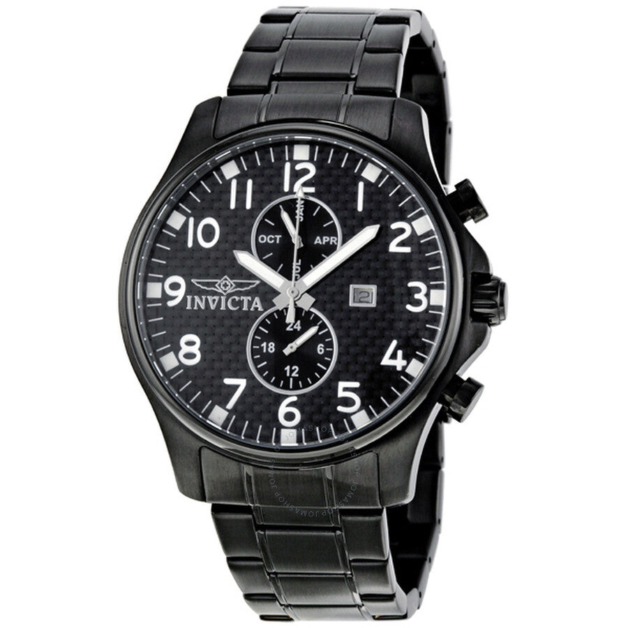 Invicta II Collection Black Dial Black Ion-Plated Men's Watch 0383 - Dawson Watches