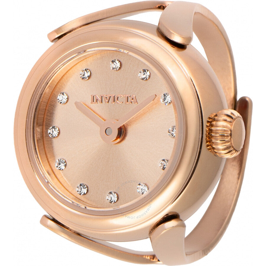 Invicta Mini Angel Quartz Crystal Rose Gold Dial Ladies Watch 48575 - Dawson Watches
