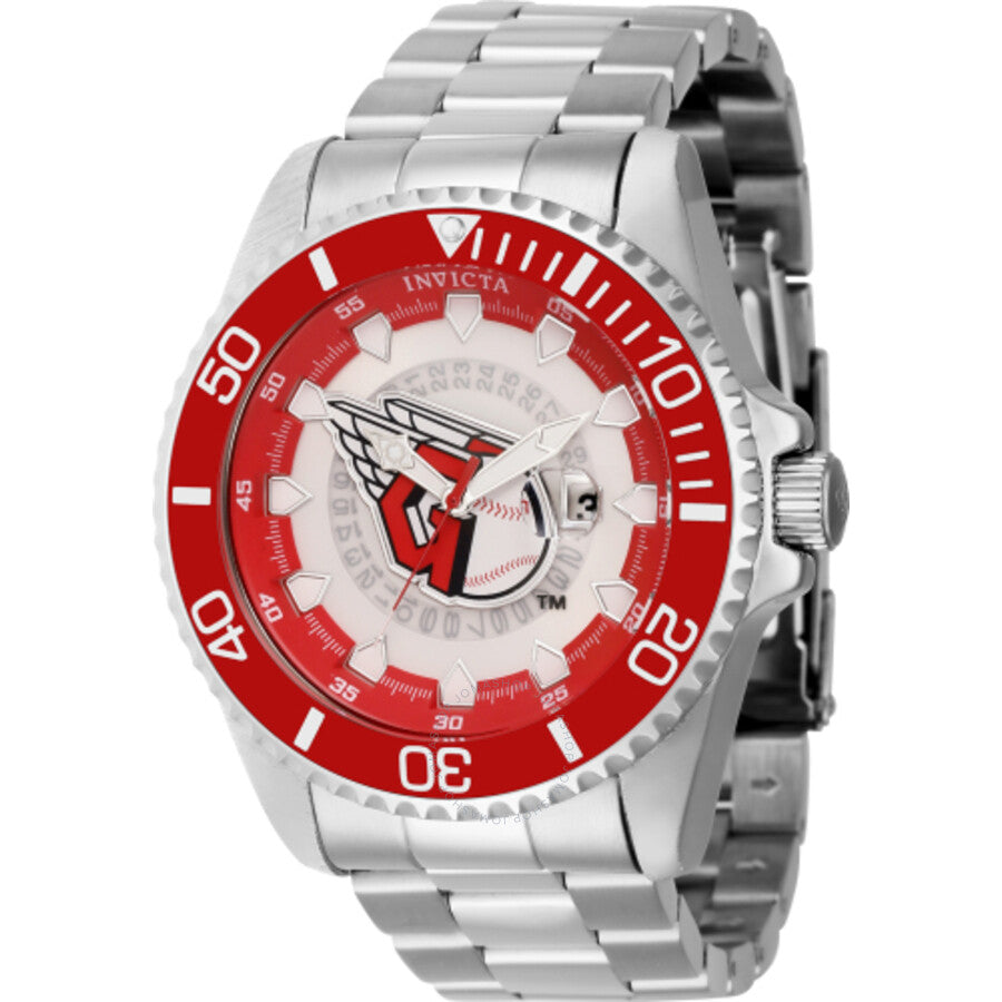 Invicta MLB Cleveland Guardians Quartz White Dial Men's Watch 43461 - Dawson Watches