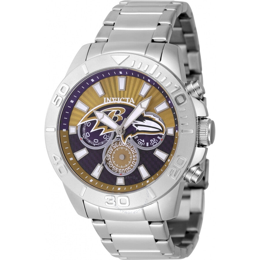 Invicta Nfl Baltimore Ravens Chronograph GMT Quartz Men's Watch 47940 - Dawson Watches