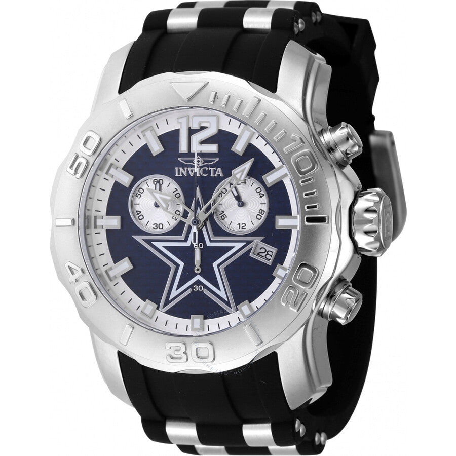 Invicta Nfl Dallas Cowboys Chronograph GMT Quartz Blue Dial Men's Watch 48000 - Dawson Watches