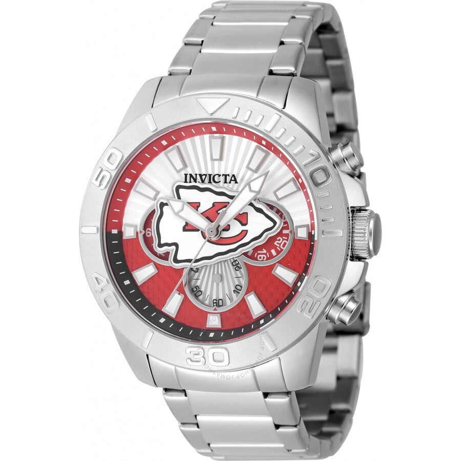 Invicta Nfl Kansas City Chiefs Chronograph GMT Quartz Men's Watch 47941 - Dawson Watches