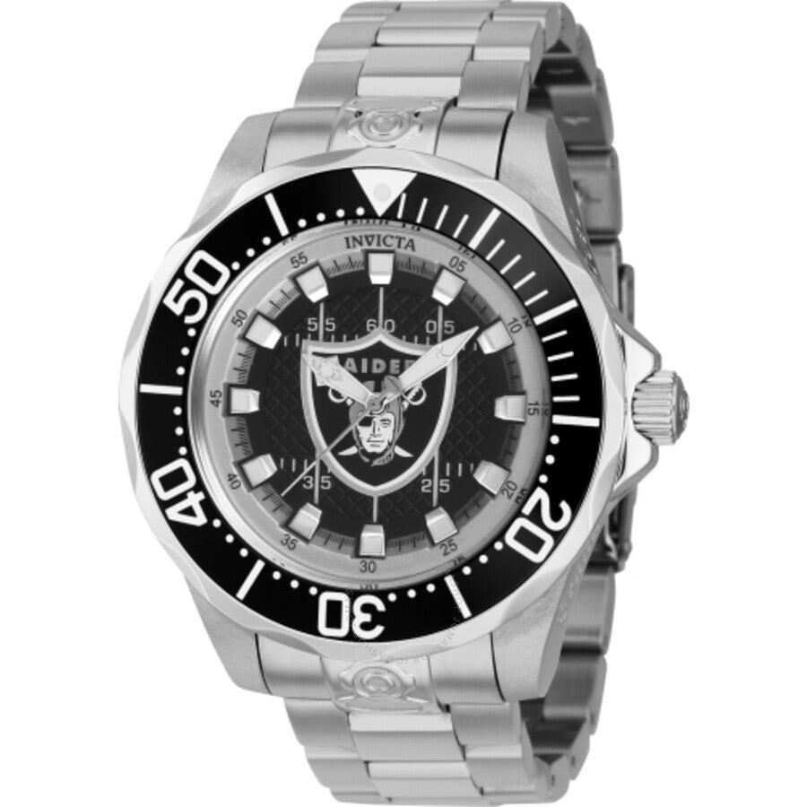Invicta NFL Las Vegas Raiders Black Dial Men's Watch 42117 - Dawson Watches