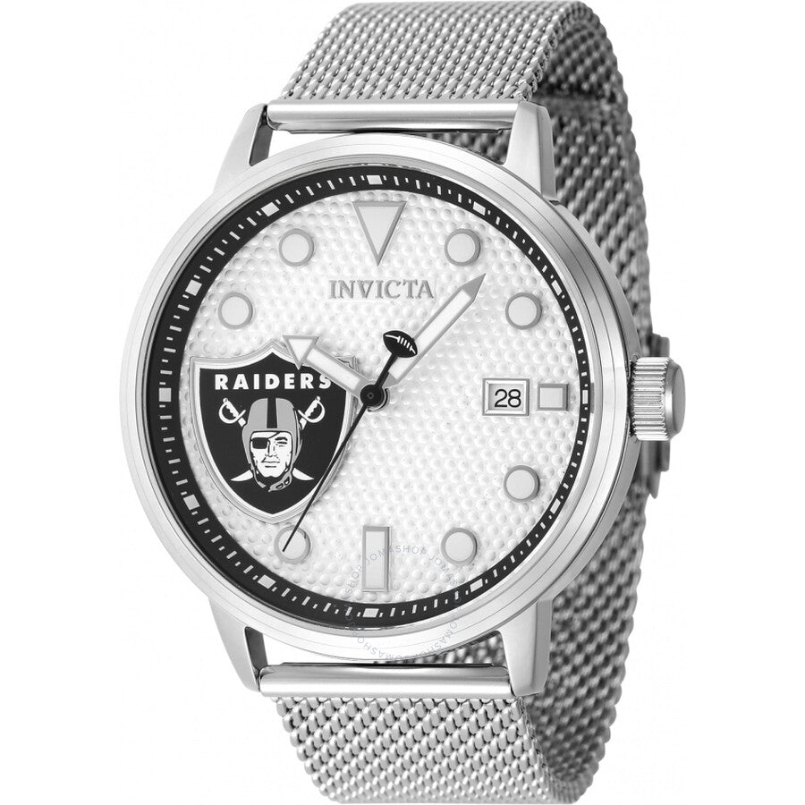 Invicta Nfl Las Vegas Raiders Quartz Silver Dial Men's Watch 47970 - Dawson Watches