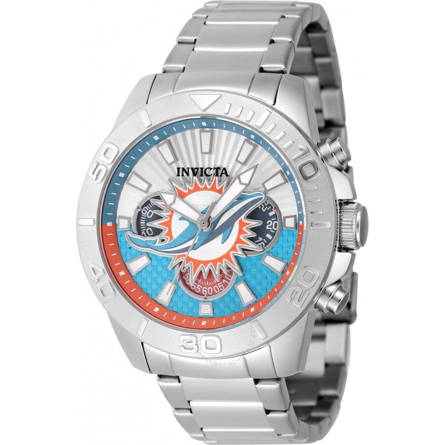 Invicta Nfl Miami Dolphins Chronograph GMT Quartz Men's Watch 47936 - Dawson Watches