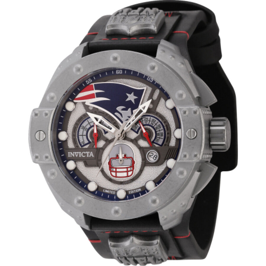 Invicta NFL New England Patriots Quartz Gunmetal Dial Men's Watch 45122 - Dawson Watches