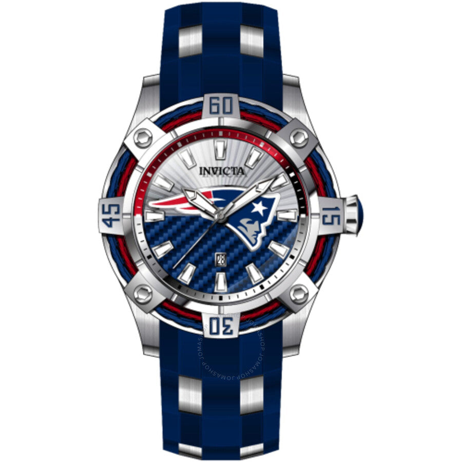 Invicta NFL New England Patriots Quartz Silver Dial Men's Watch 43300 - Dawson Watches