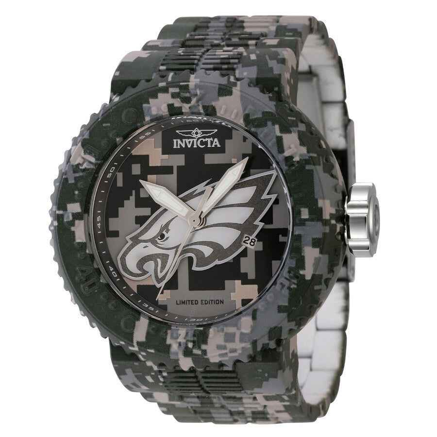 Invicta NFL Philadelphia Eagles Date Quartz Camouflage Men's Watch 45095 - Dawson Watches
