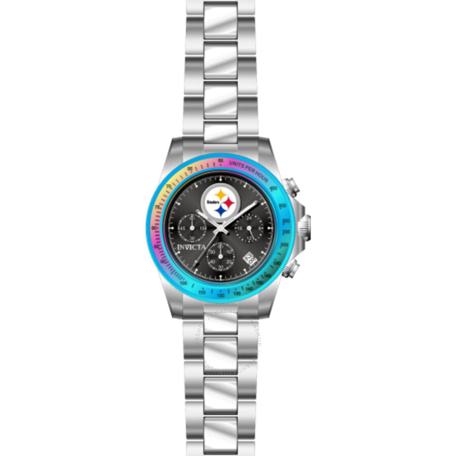 Invicta NFL Pittsburgh Steelers Chronograph GMT Quartz Black Dial Men's Watch 44982 - Dawson Watches