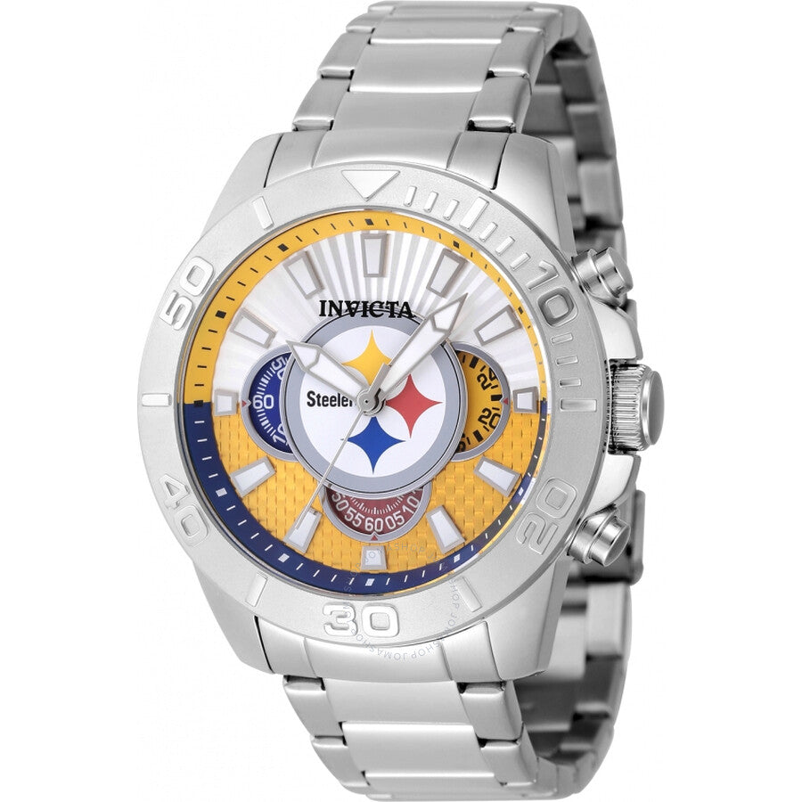 Invicta Nfl Pittsburgh Steelers Chronograph GMT Quartz Men's Watch 47933 - Dawson Watches