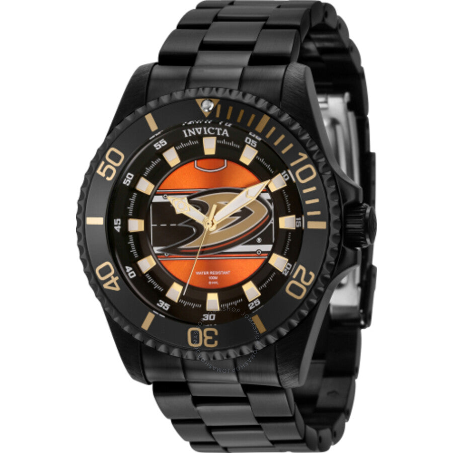 Invicta NHL Anaheim Ducks Quartz Black Dial Men's Watch 42257 - Dawson Watches