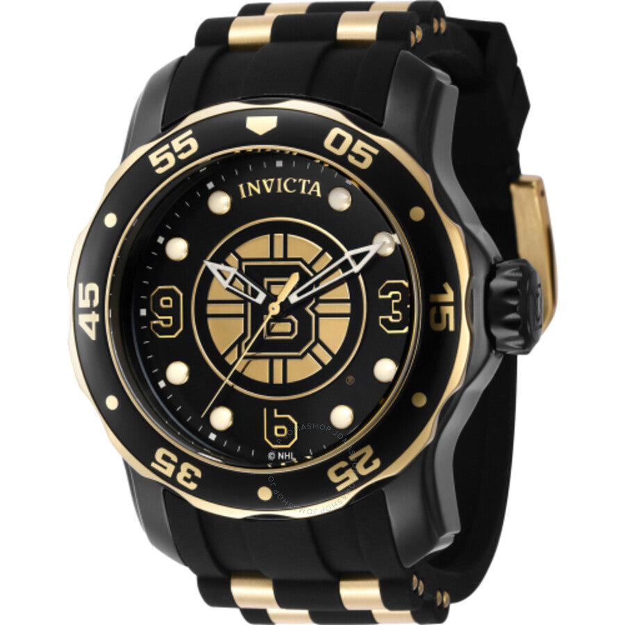 Invicta NHL Boston Bruins Quartz Black Dial Men's Watch 42320 - Dawson Watches