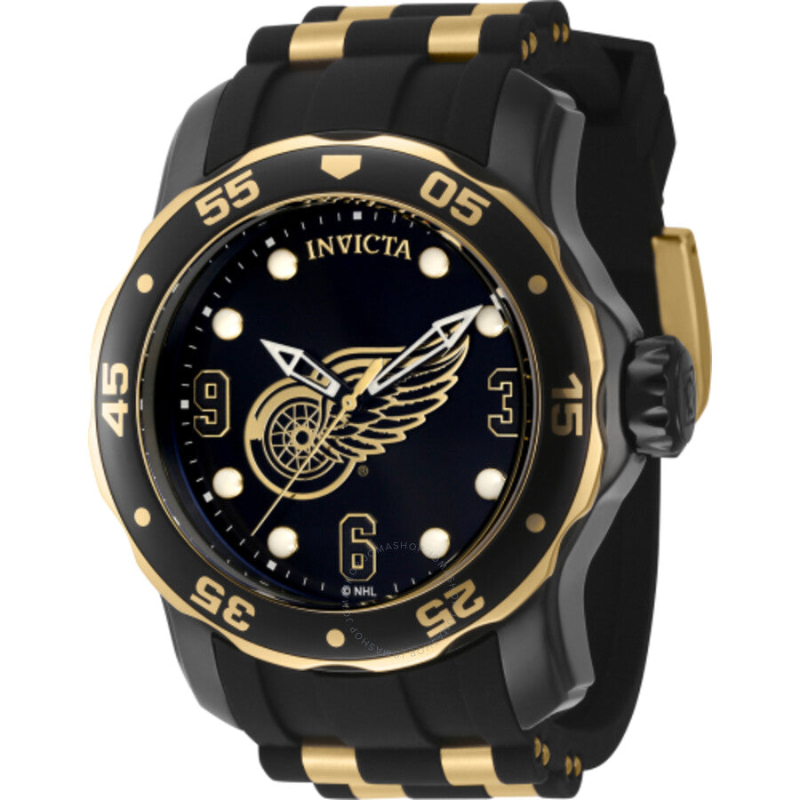Invicta NHL Detroit Red Wings Quartz Black Dial Men's Watch 42314 - Dawson Watches