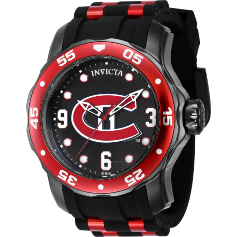Invicta NHL Montreal Canadiens Quartz Black Dial Men's Watch 42662 - Dawson Watches