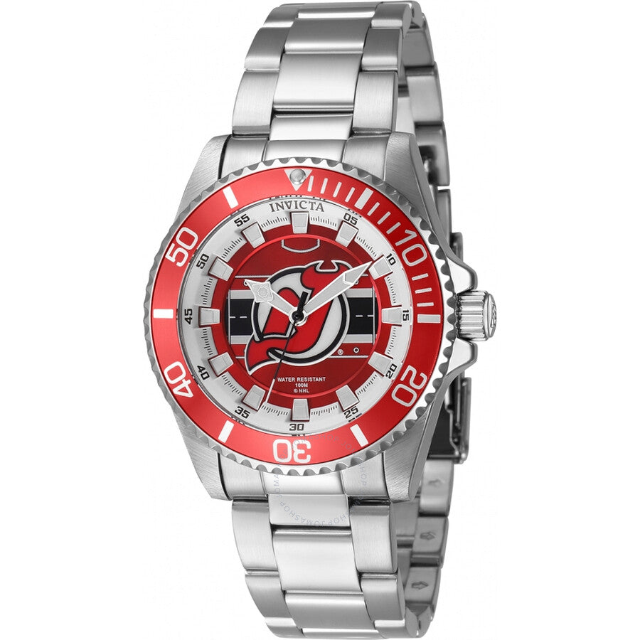 Invicta NHL New Jersey Devils Quartz Red Dial Ladies Watch 42221 - Dawson Watches