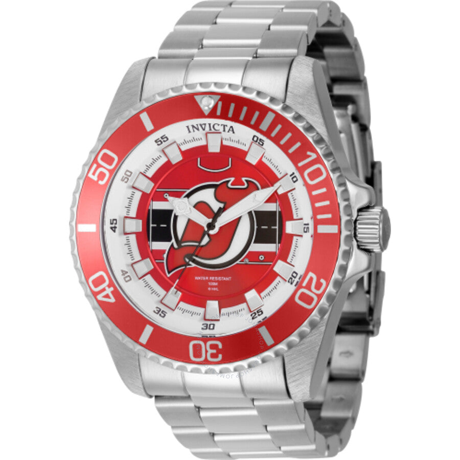 Invicta NHL New Jersey Devils Quartz Red Dial Men's Watch 42253 - Dawson Watches