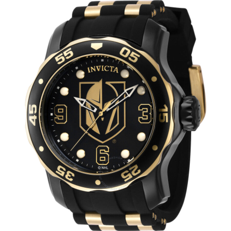 Invicta NHL Vegas Golden Knights Quartz Black Dial Men's Watch 42321 - Dawson Watches