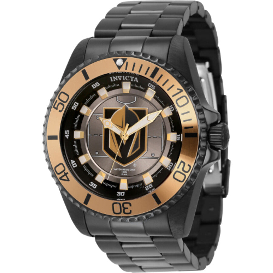 Invicta NHL Vegas Golden Knights Quartz Grey Dial Men's Watch 42244 - Dawson Watches