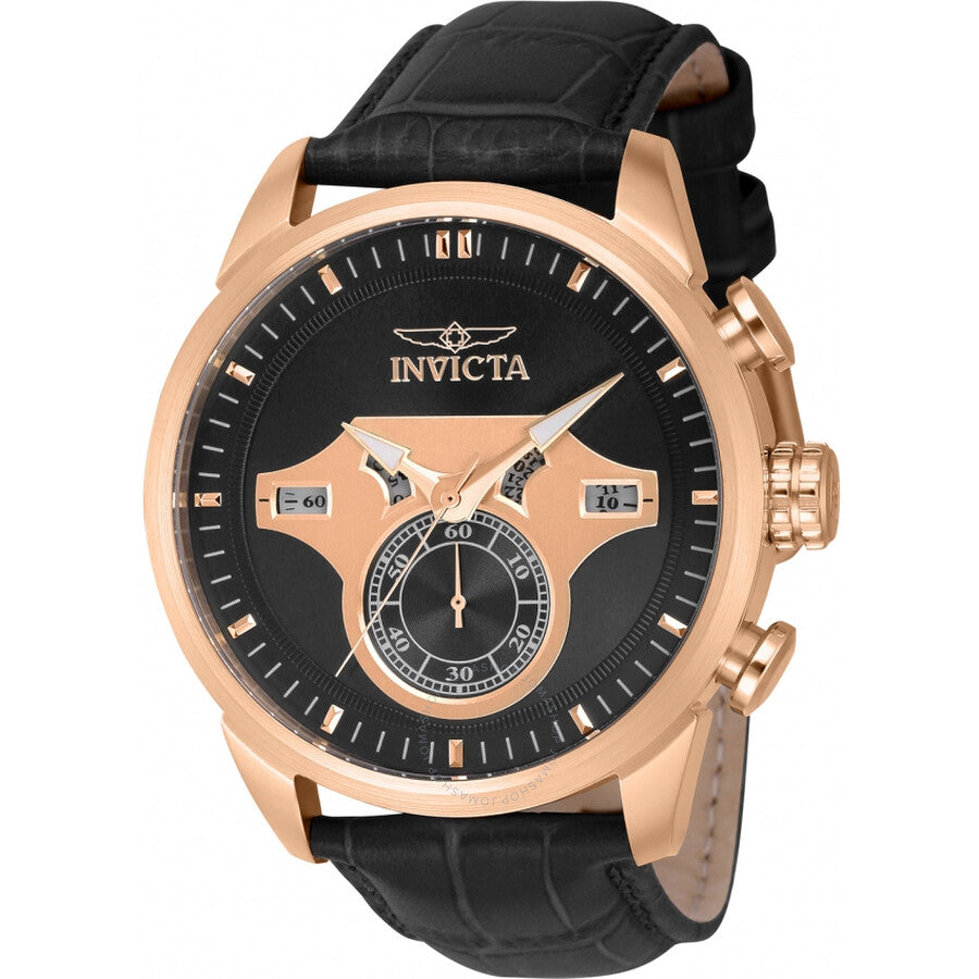 Invicta Objet D Art Chronograph GMT Quartz Black Dial Men's Watch 43617 - Dawson Watches