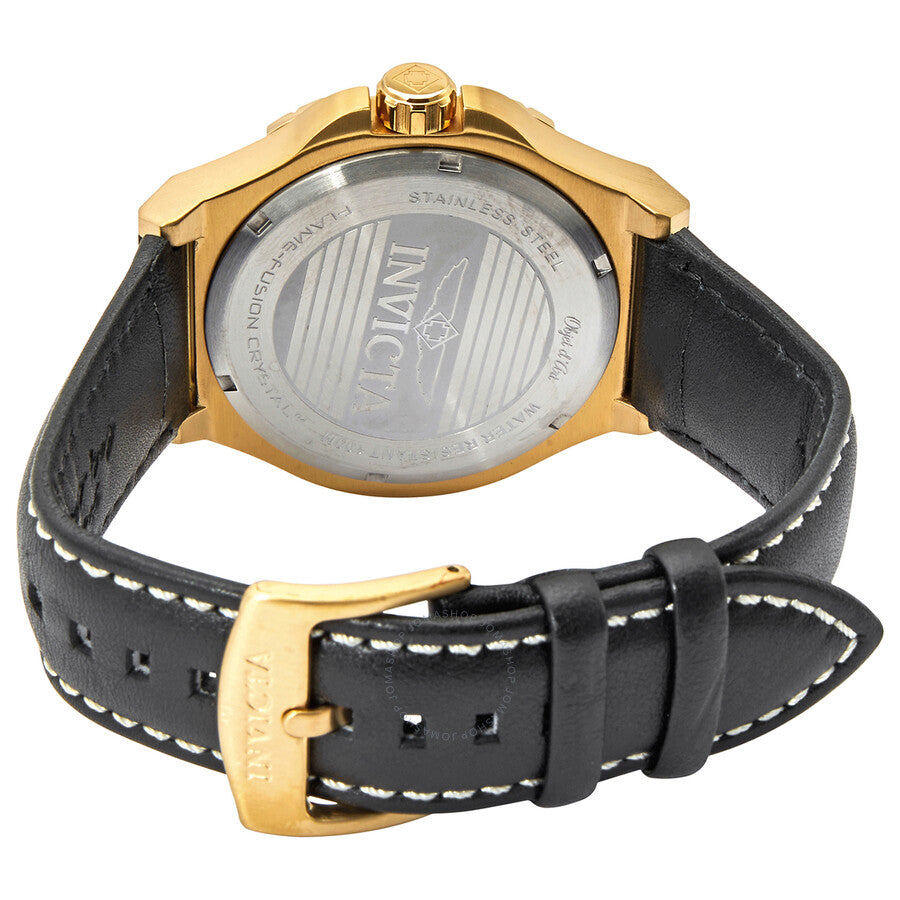 Invicta Objet D Art Quartz Black Dial Black Leather Men's Watch 30186 - Dawson Watches #3