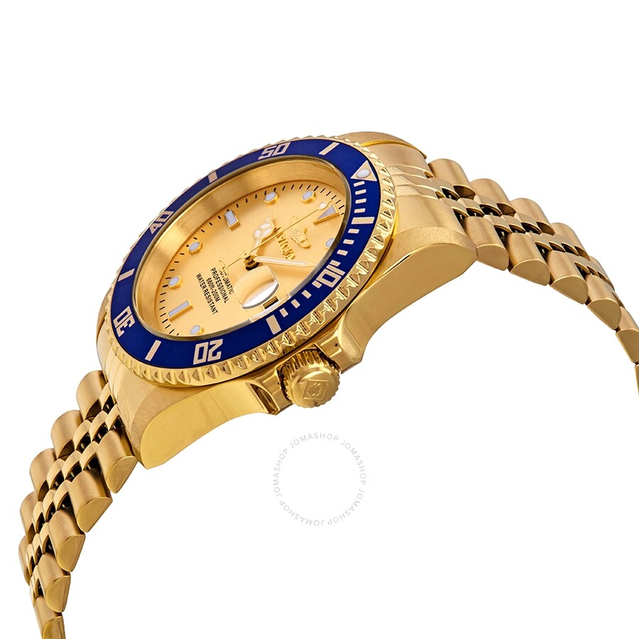 Invicta Pro Diver Automatic Date Gold Dial Men's Watch 29185 - Dawson Watches #2