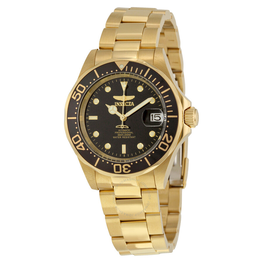 Invicta Pro Diver Automatic Black Dial Gold-plated Men's Watch 8929 - Dawson Watches