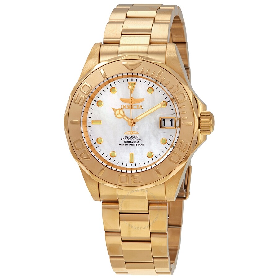Invicta Pro Diver Automatic White Mother of Pearl Dial Men's Watch 28694 - Dawson Watches