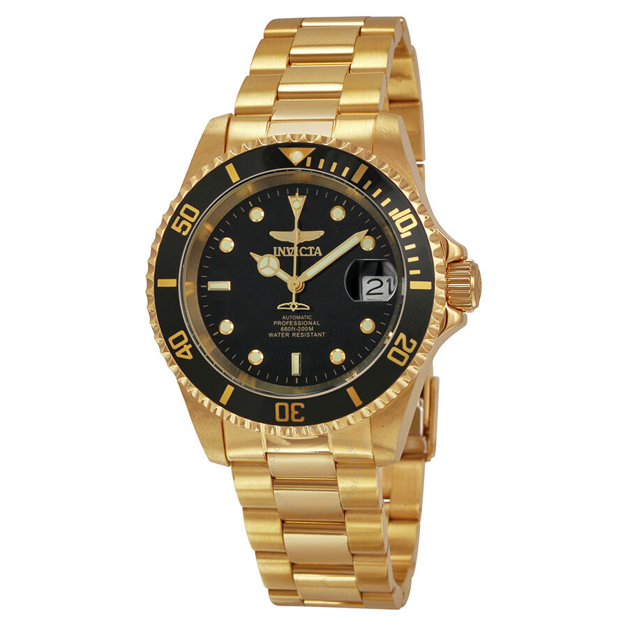 Invicta Pro Diver Black Dial Yellow Gold-plated Men's Watch 8929C - Dawson Watches