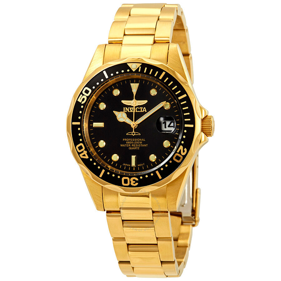 Invicta Pro Diver Black Dial Yellow Gold-plated Men's Watch 8936 - Dawson Watches