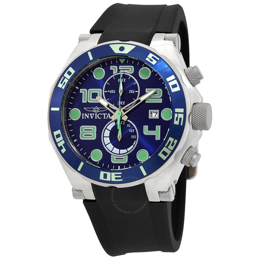 Invicta Pro Diver Chronograph Blue Dial Black Polyurethane Men's Watch 17813 - Dawson Watches