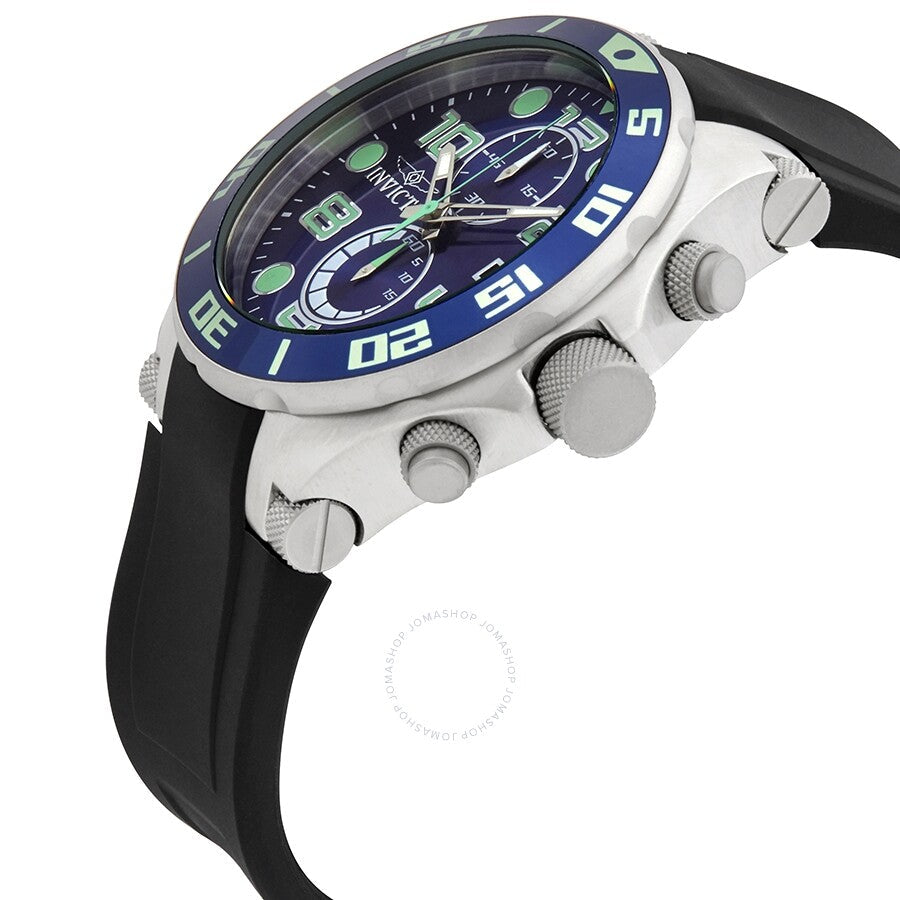 Invicta Pro Diver Chronograph Blue Dial Black Polyurethane Men's Watch 17813 - Dawson Watches #2