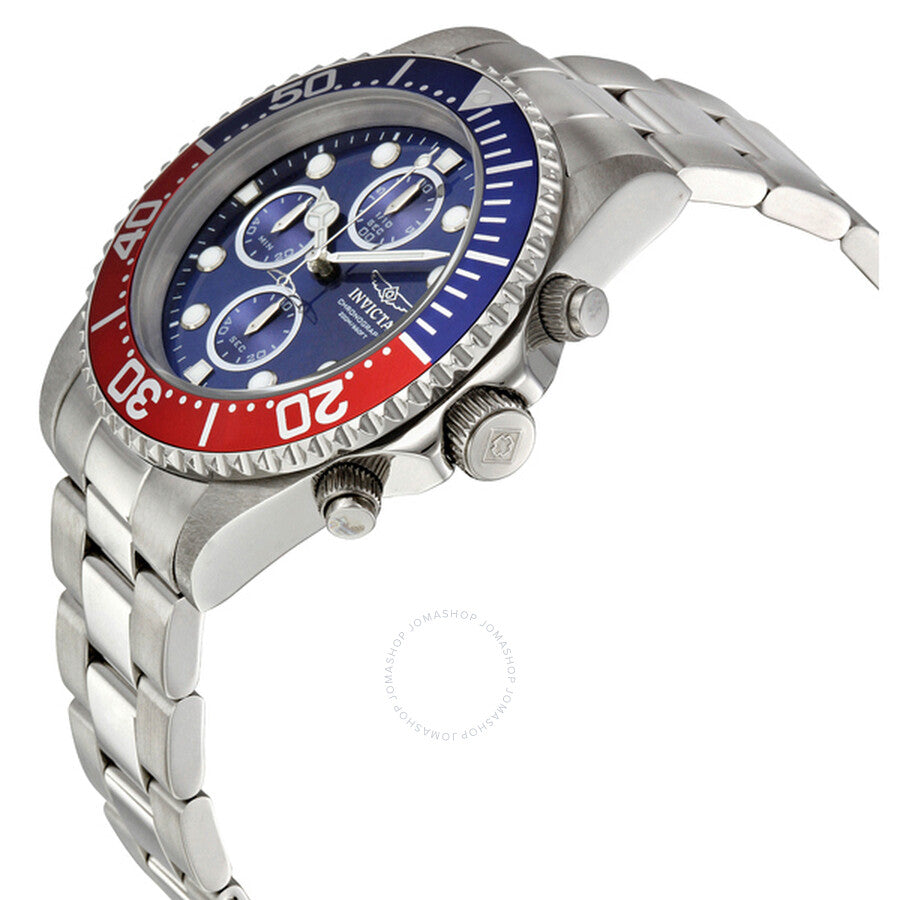 Invicta Pro Diver Chronograph Blue Dial Pepsi Bezel Men's Watch 1771 - The Watches Men & Co #2