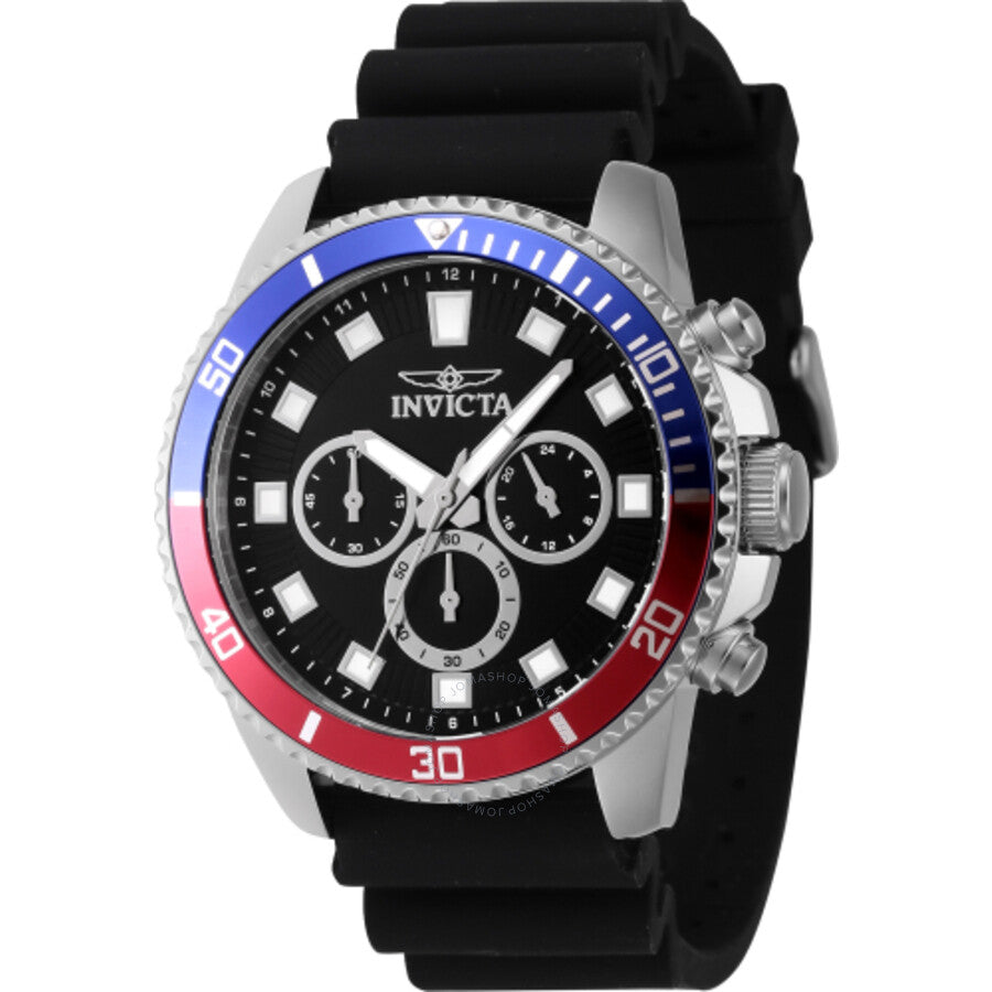 Invicta Pro Diver Chronograph Quartz Black Dial Pepsi Bezel Men's Watch 46119 - Dawson Watches