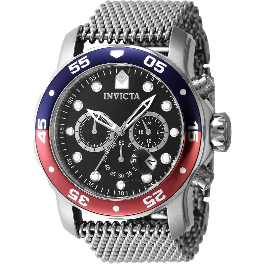 Invicta Pro Diver Chronograph GMT Quartz Black Dial Pepsi Bezel Men's Watch 47630 - Dawson Watches