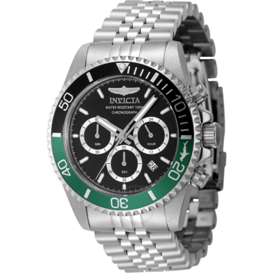 Invicta Pro Diver Chronograph GMT Quartz Black Dial Sprite Bezel Men's Watch 48380 - Dawson Watches