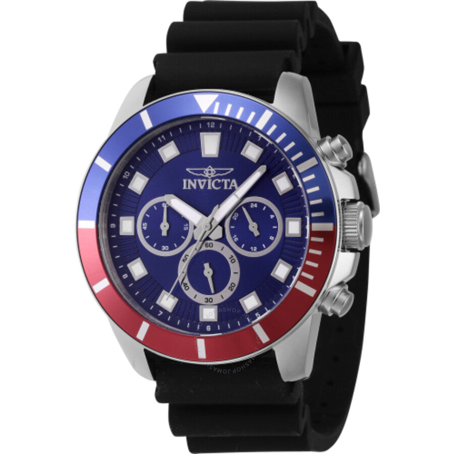 Invicta Pro Diver Chronograph GMT Quartz Blue Dial Pepsi Bezel Men's Watch 46080 - Dawson Watches