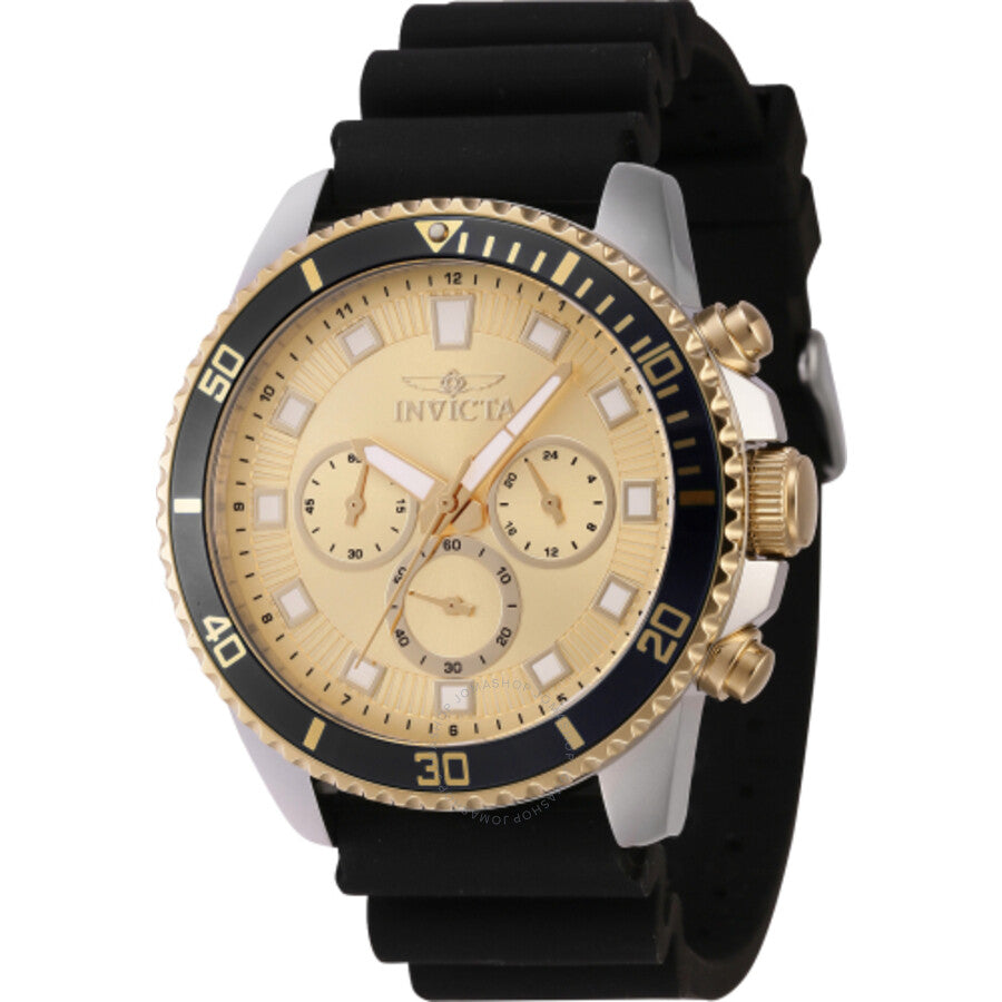 Invicta Pro Diver Chronograph GMT Quartz Gold Dial Men's Watch 46128 - Dawson Watches