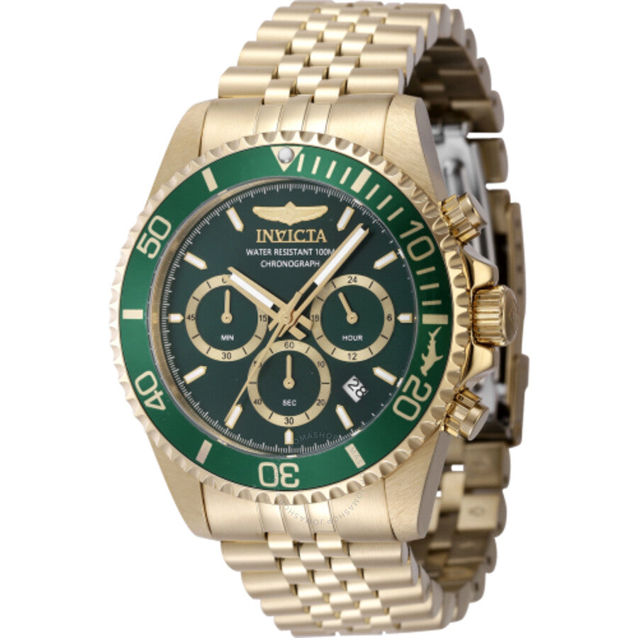 Invicta Pro Diver Chronograph GMT Quartz Green Dial Men's Watch 48383 - Dawson Watches