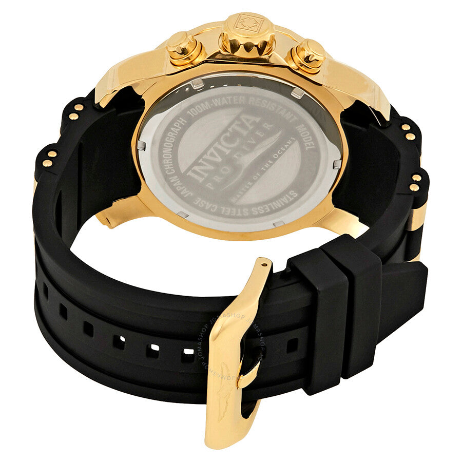 Invicta Pro Diver Chronograph Gold Dial Black Polyurethane Men's Watch 17566 - Dawson Watches #3
