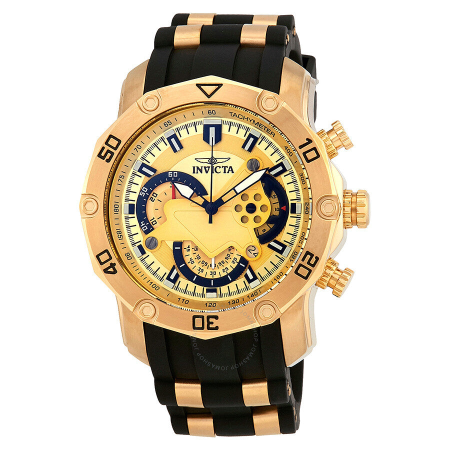 Invicta Pro Diver Chronograph Gold Dial Men's Watch 23427 - Dawson Watches
