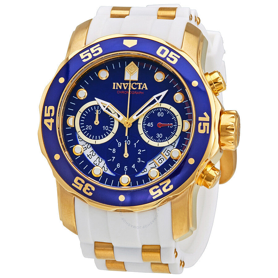 Invicta Pro Diver Chronograph Mother of Pearl White Polyurethane Men's Watch 20288 - Dawson Watches