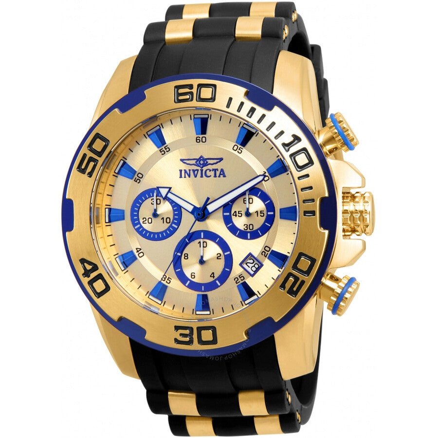 Invicta Pro Diver Chronograph Quartz Gold Dial Men's Watch 22308 - Dawson Watches