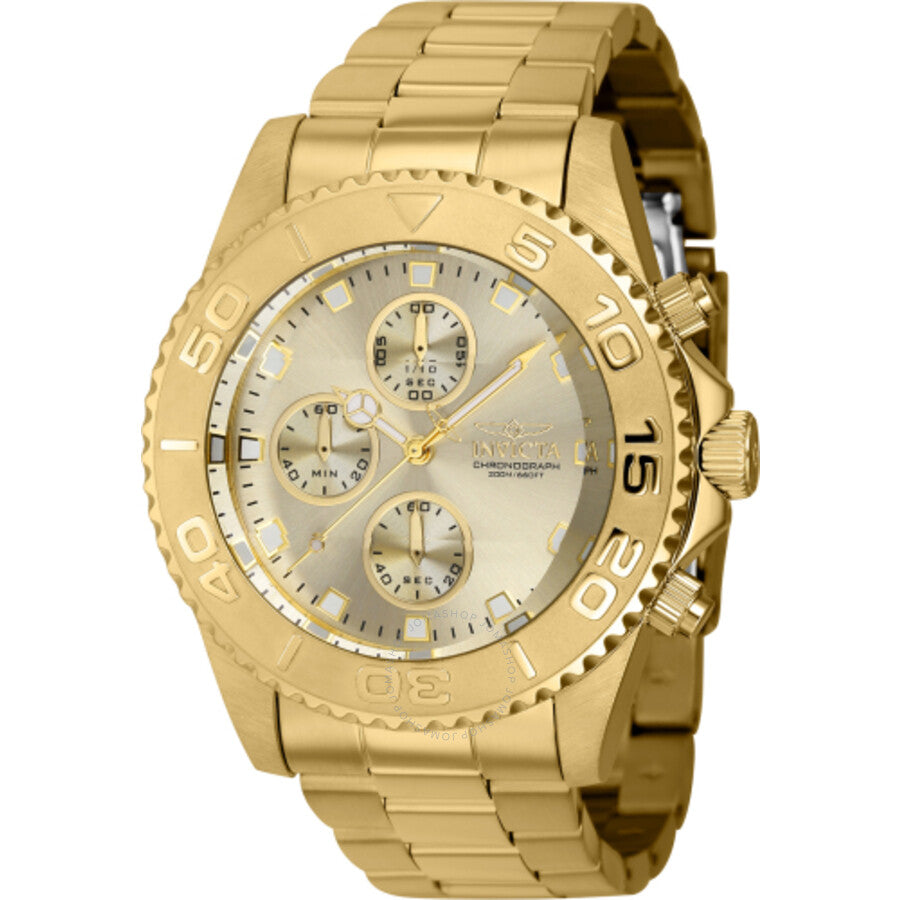 Invicta Pro Diver Chronograph Quartz Gold Dial Men's Watch 43410 - Dawson Watches
