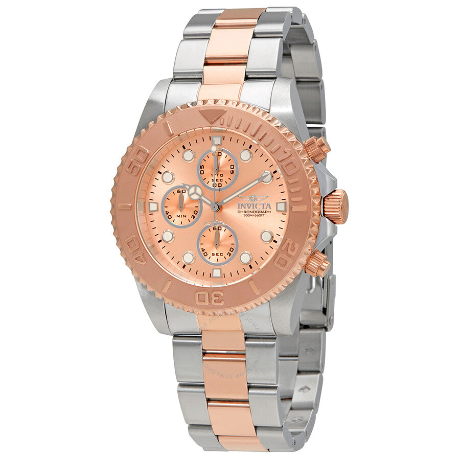 Invicta Pro Diver Chronograph Rose Dial Two-tone Men's Watch 1775 - Dawson Watches