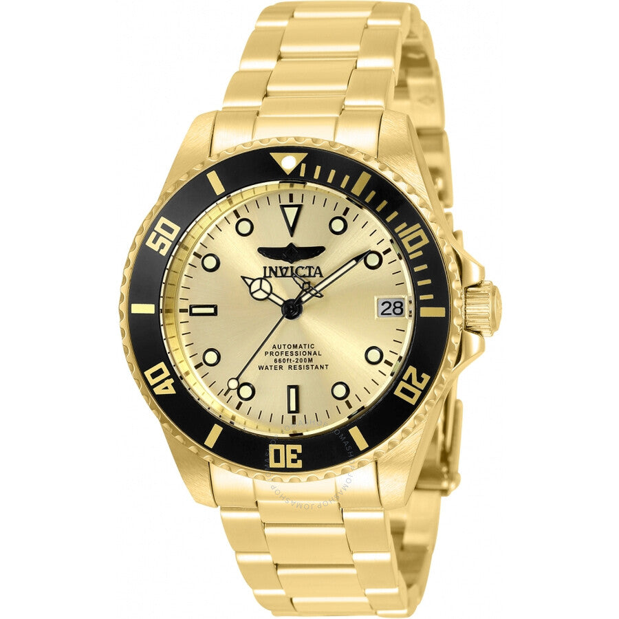 Invicta Pro Diver Date Automatic Gold Dial Ladies Watch 35710 - Dawson Watches