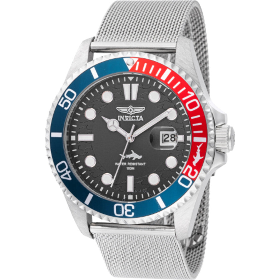 Invicta Pro Diver Date Quartz Black Dial Pepsi Bezel Men's Watch 47176 - Dawson Watches