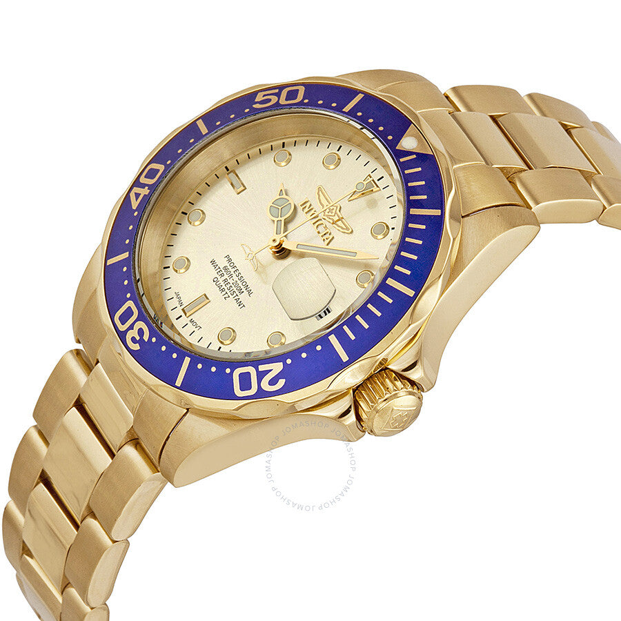 Invicta Pro Diver Light Champagne Dial Gold Ion-plated Men's Watch 14124 - Dawson Watches #2
